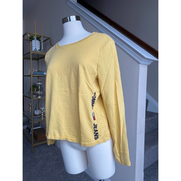 Tommy Jeans y2k long sleeve yellow top, fits a small/xs - Picture 2 of 6